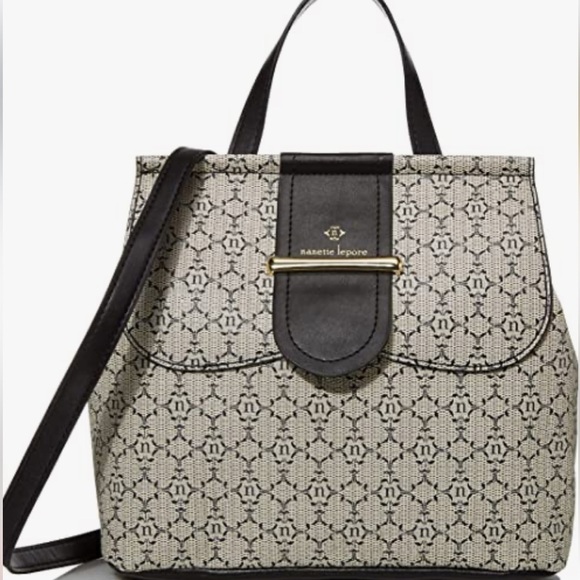 New! NANETTE LEPORE vegan leather mini logo back back